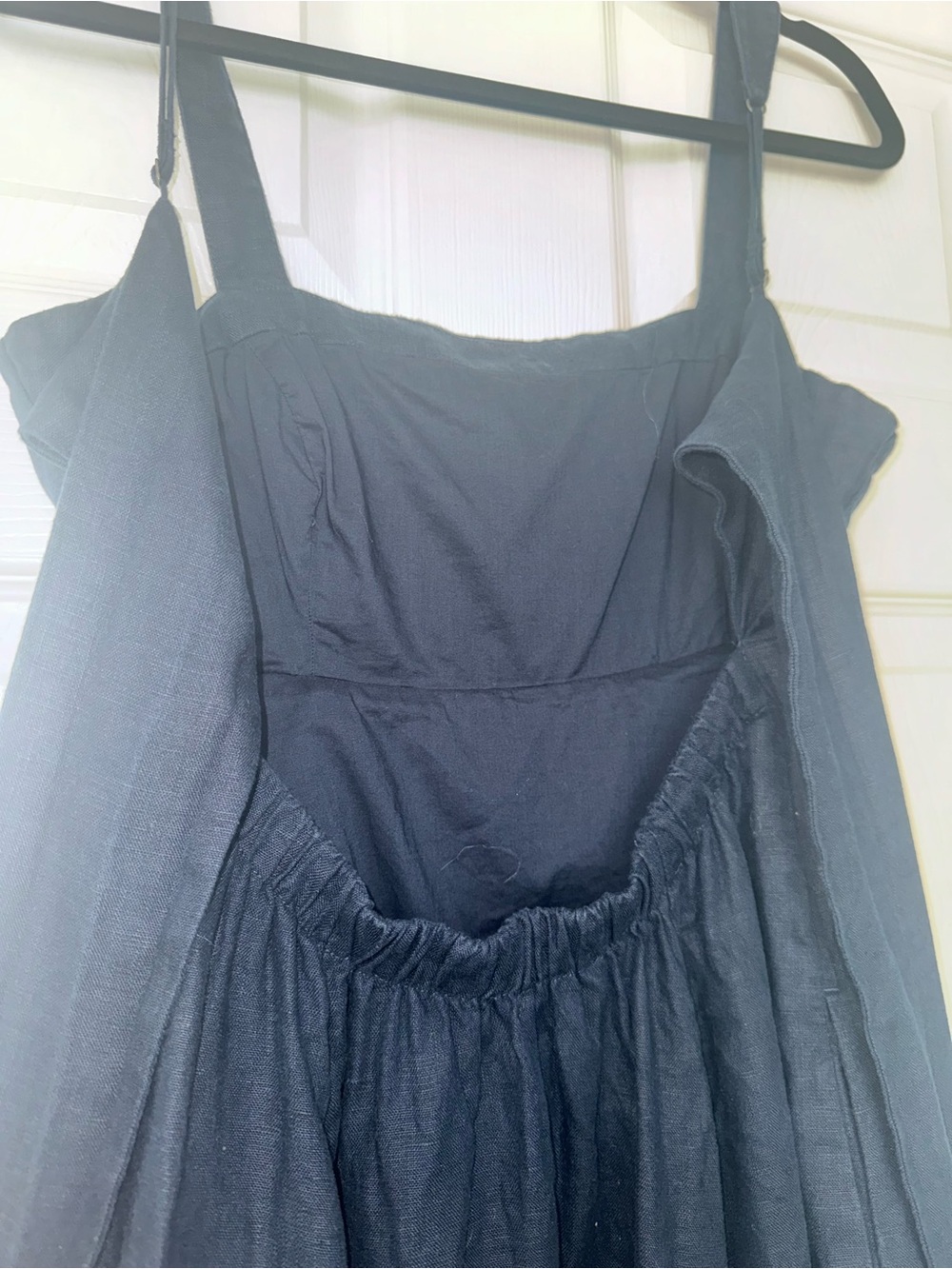 Abercrombie and Fitch Premium Linen Bow Back Maxi Dress - Picture 4 of 11